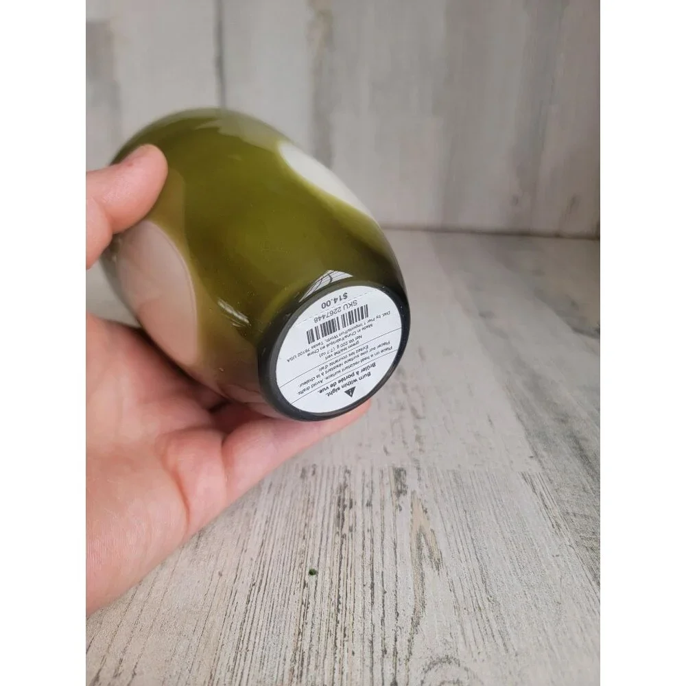 pier 1 green tea vert soy‎ candle Xmas ceramic